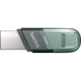 USB 3.1  256GB  SanDisk  Flip iXpand (Type A + Lightning)  голубой/серебро