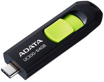 USB 3.2  64GB  A-Data  UC300  чёрный/зелёный