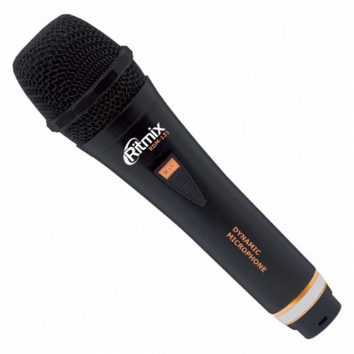Микрофон RITMIX RDM-131, чёрный. Для вокала. Пластиковый корпус. Съёмный шнур. Шнур: 3 м. (1/30)