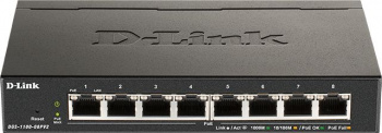 Коммутатор D-LINK DGS-1100-08PLV2/A1A 8G настраиваемый с 8 портами 10/100/1000Base-T (1/10)