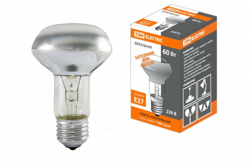 Лампа TDM накаливания R63 рефлектор 60Вт Е27 230В зеркальная (1/100)