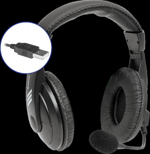 Гарнитура DEFENDER Gryphon 750U, USB, шнур 1,8 м, чёрный (1/20)