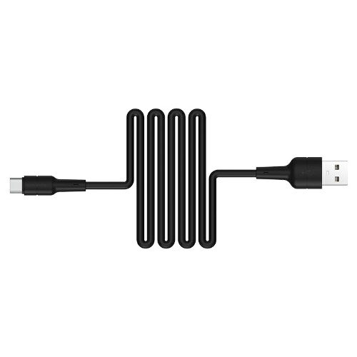 Кабель USB - Type-C Borofone BX30, 1.0м, круглый, 3.0A, силикон, цвет: чёрный (1/360)