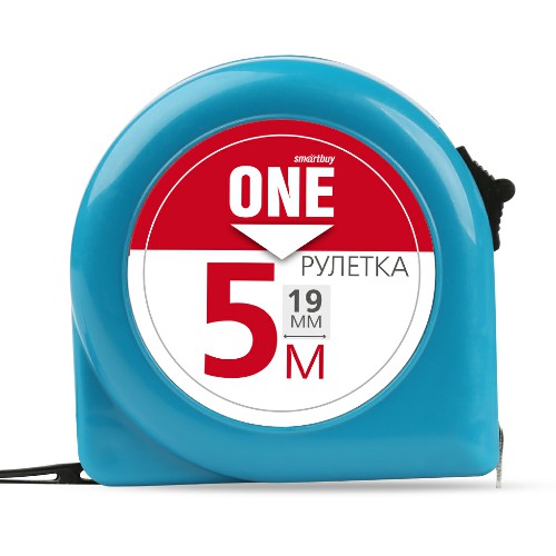 Рулетка SMARTBUY измерительная 5мх19мм, пластиковый корпус, фиксатор, усиленный зацеп (1/12/72)