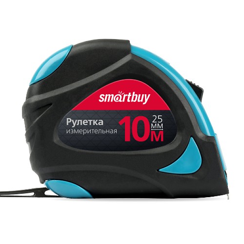Рулетка SMARTBUY измерительная, 10мх25мм, пластиковый корпус, фиксатор, усиленный зацеп (1/48)