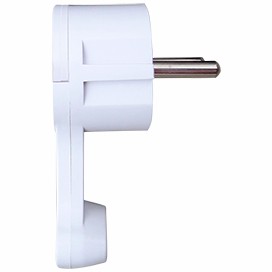 Вилка угловая ECOLA base плоская "За шкаф" Белая с заземлением 16А 250V (10/200)