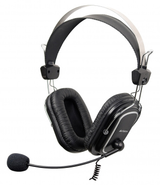 Гарнитура A4TECH HU-50 2м USB оголовье, черный (1/20)