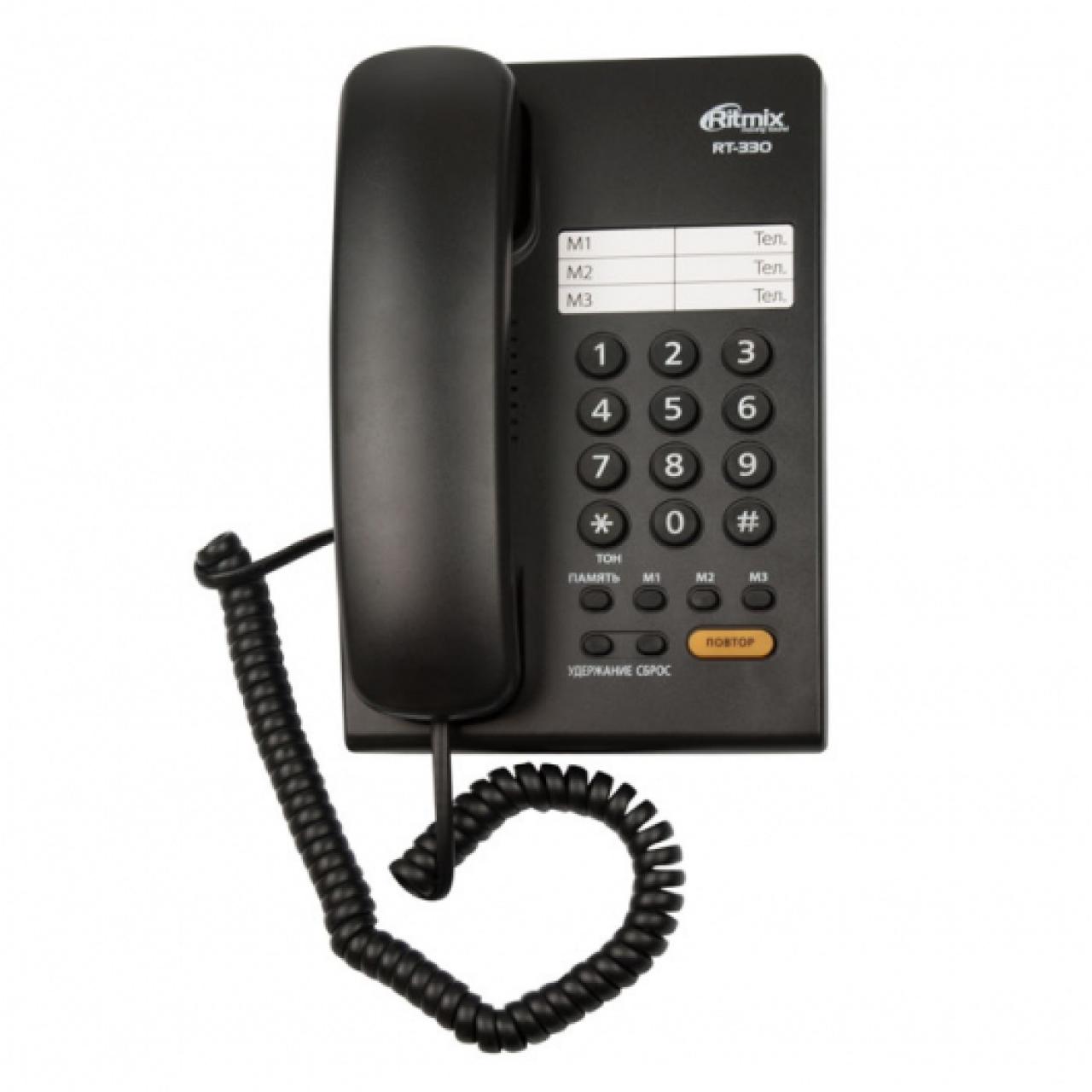 Телефон RITMIX RT-330, чёрный (1/20)